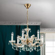 Candelabru clasic cristal Aur 24k 6xE14/40W, Maria Theresia-A LU 2211/6 MT Gold Orion
